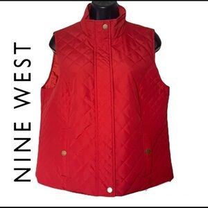 NINE West Hot Red Sleeveless Women’s Puffer Vest Size M